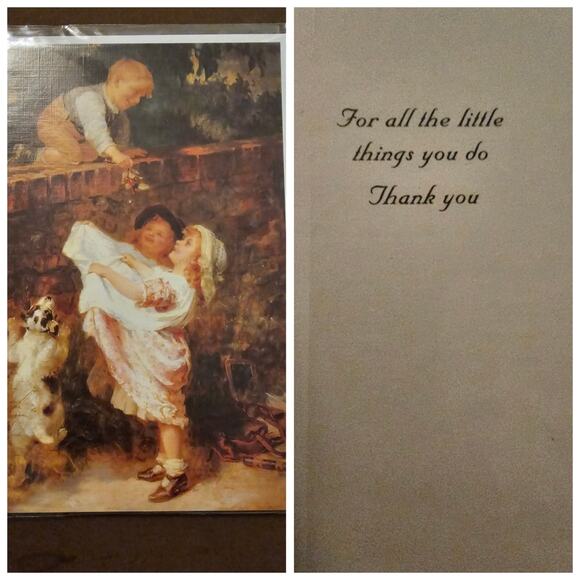 Lot of 3 Victorian Greeting Cards Birthday and Thank you W Envelopes  (Gg15) - Picture 6 of 6